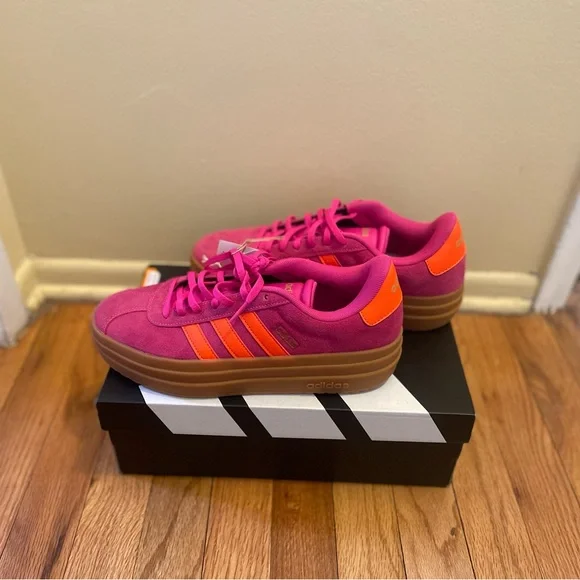 Adidas vl court bold pink platform women’s NWT sneakers - Picture 3 of 6